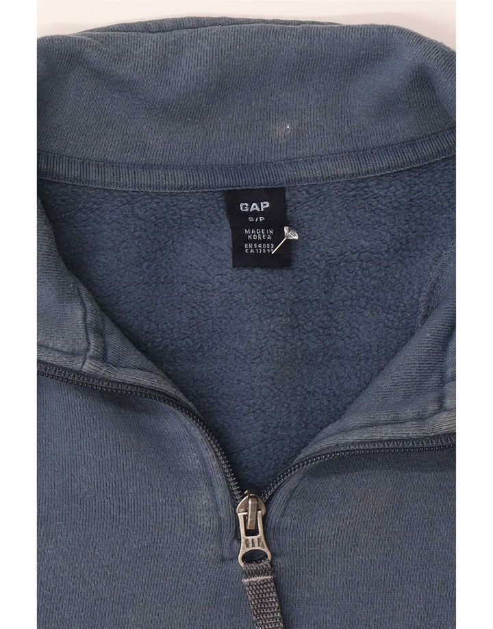 Suéter masculino Gap com zíper e gola pequena azul