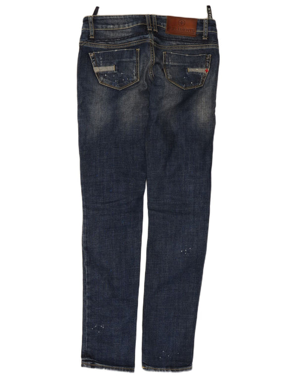 Zu Elements Jeans skinny feminino desgastado W26 L30 algodão azul