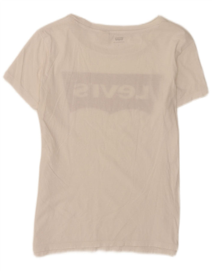 Camiseta feminina gráfica Levi's UK 10 pequena branca