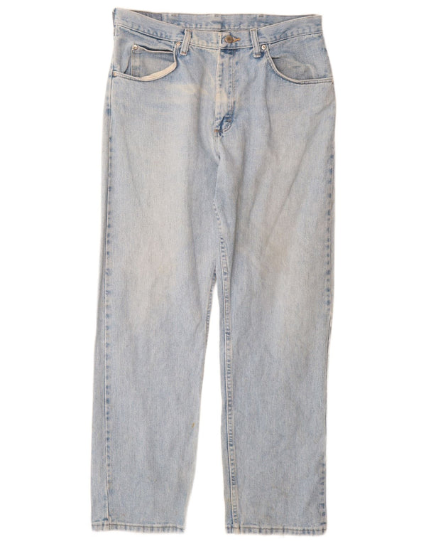 Wrangler masculino relaxado ajuste jeans retos W34 L32 algodão azul