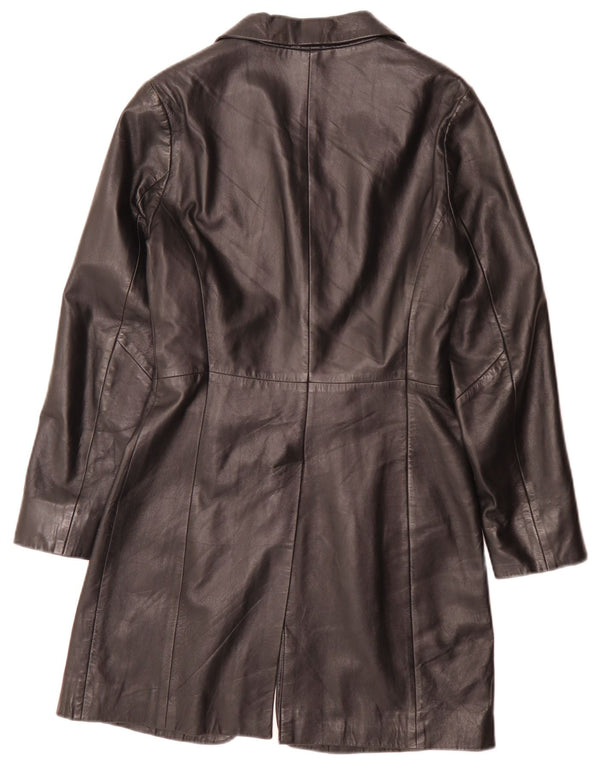 Casaco de couro feminino Stefanel IT 40 pequeno preto