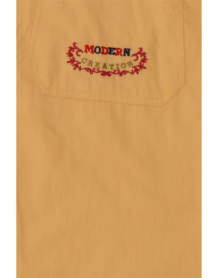 Camisa feminina vintage folgada UE 38 algodão amarelo médio