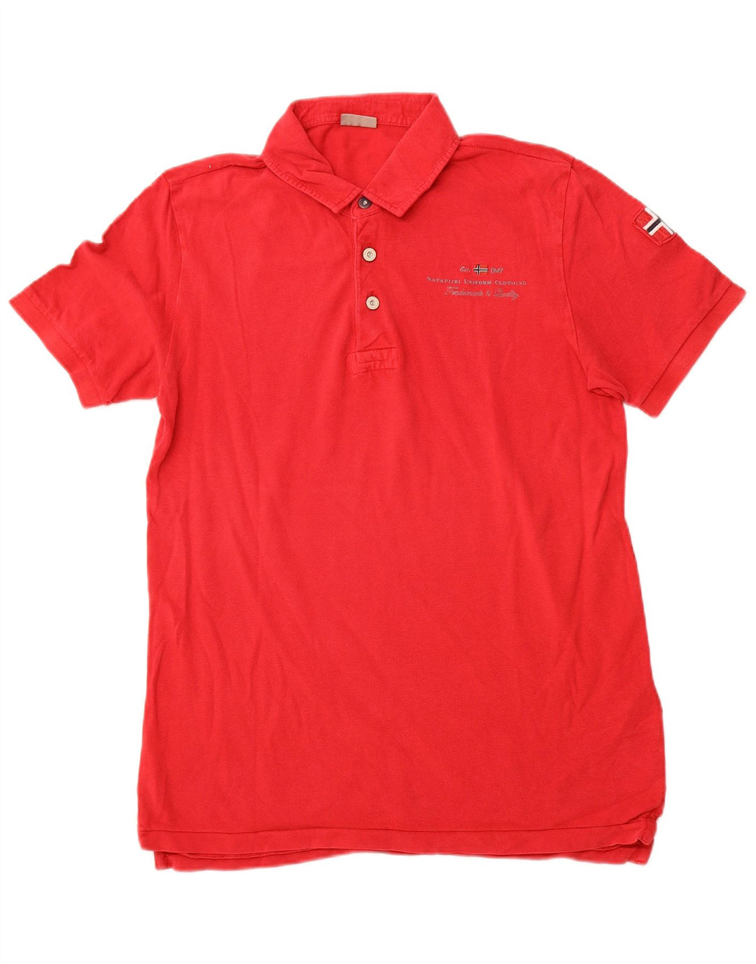 Camisa polo masculina NAPAPIJRI grande algodão vermelho