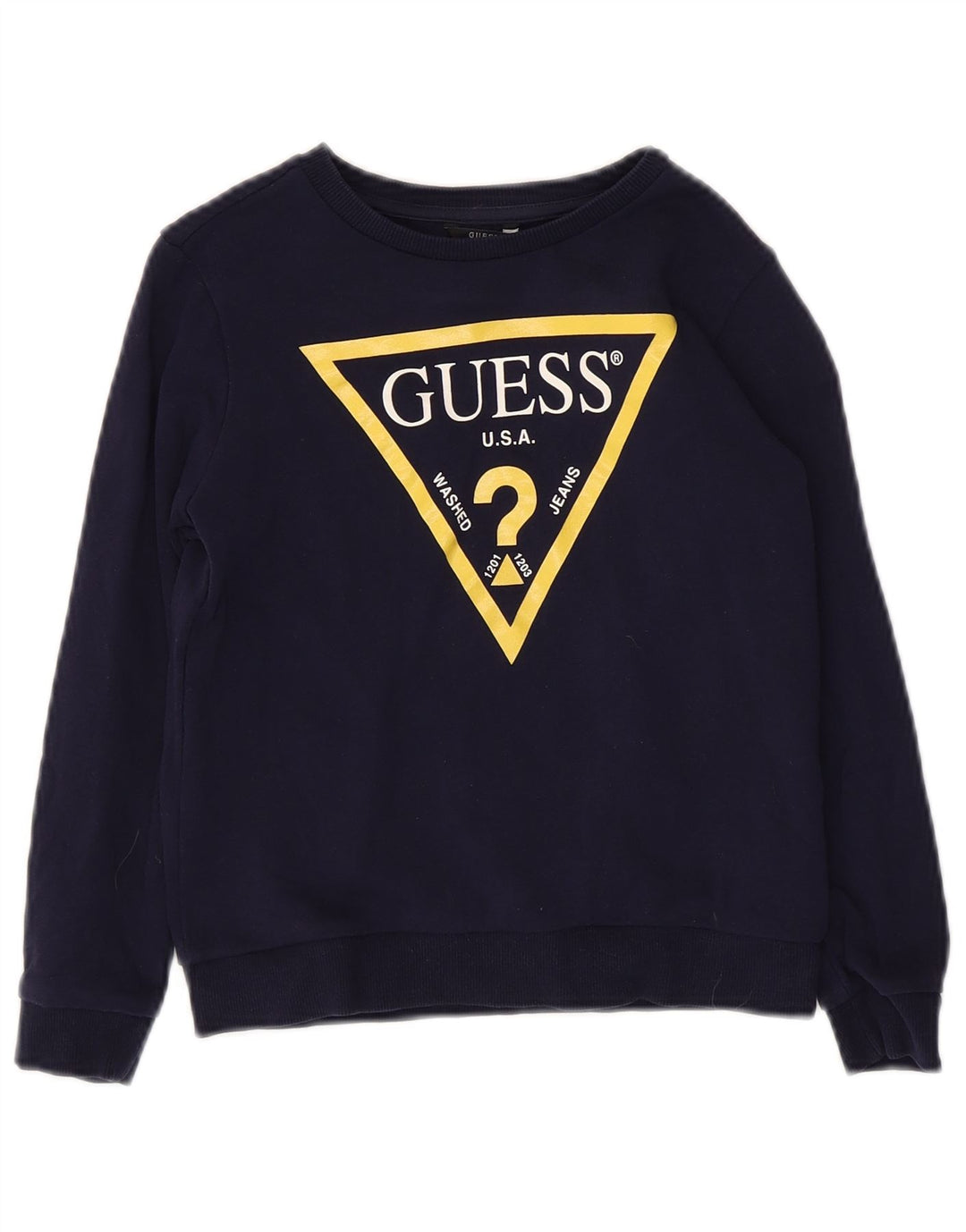 Suéter gráfico feminino GUESS 7-8 anos azul marinho algodão