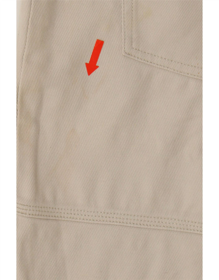 SLAM Womens Straight Cropped Trousers IT 48 XL W36 L23 Off White Cotton Vintage Slam and Second-Hand Slam from Messina Hembry 