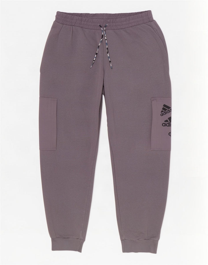 Adidas masculino gráfico cargo calças de treino joggers algodão cinza médio
