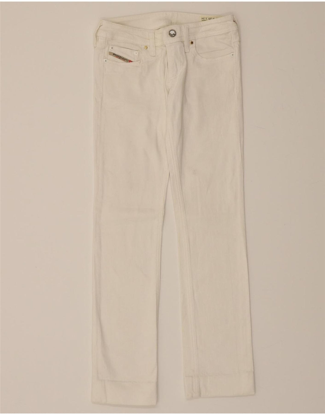 DIESEL Womens Lowky Straight Jeans W25 L28 White Vintage Diesel and Second-Hand Diesel from Messina Hembry 