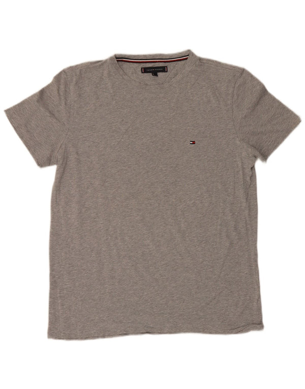 Tommy Hilfiger Camiseta masculina grande cinza manchada