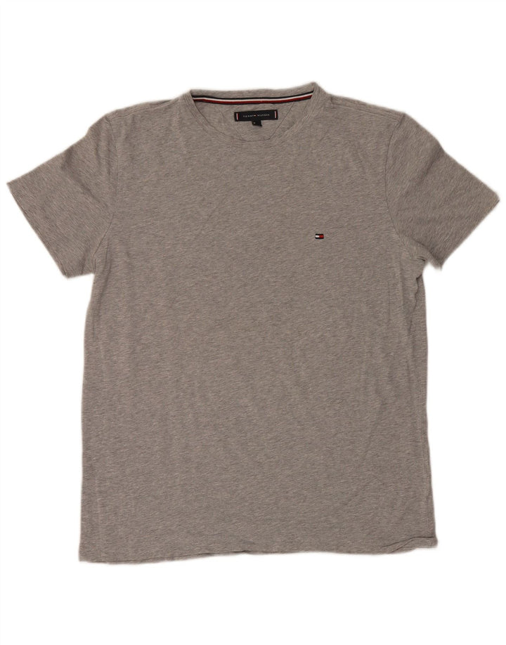 Tommy Hilfiger Camiseta masculina grande cinza manchada