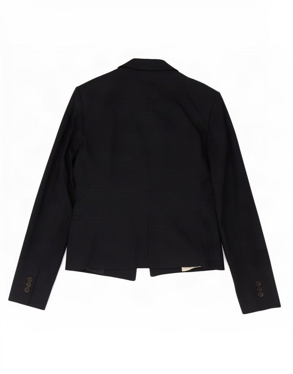 Jaqueta blazer feminina Zara com 1 botão Reino Unido 12 algodão azul marinho médio