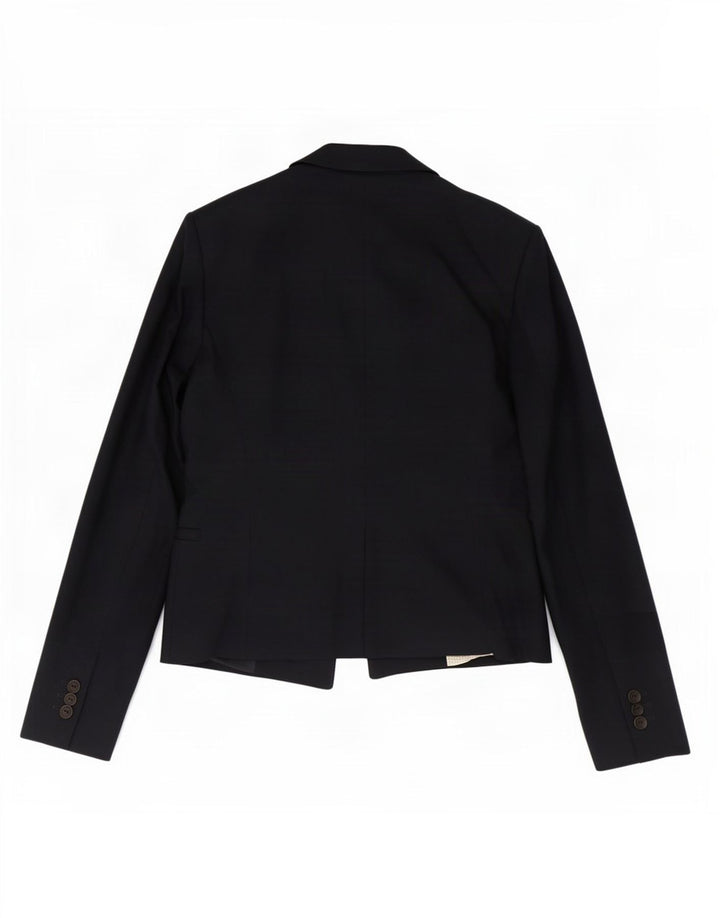 Jaqueta blazer feminina Zara com 1 botão Reino Unido 12 algodão azul marinho médio