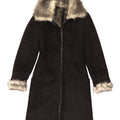 Sobretudo Sherpa feminino vintage IT 40 pequeno preto
