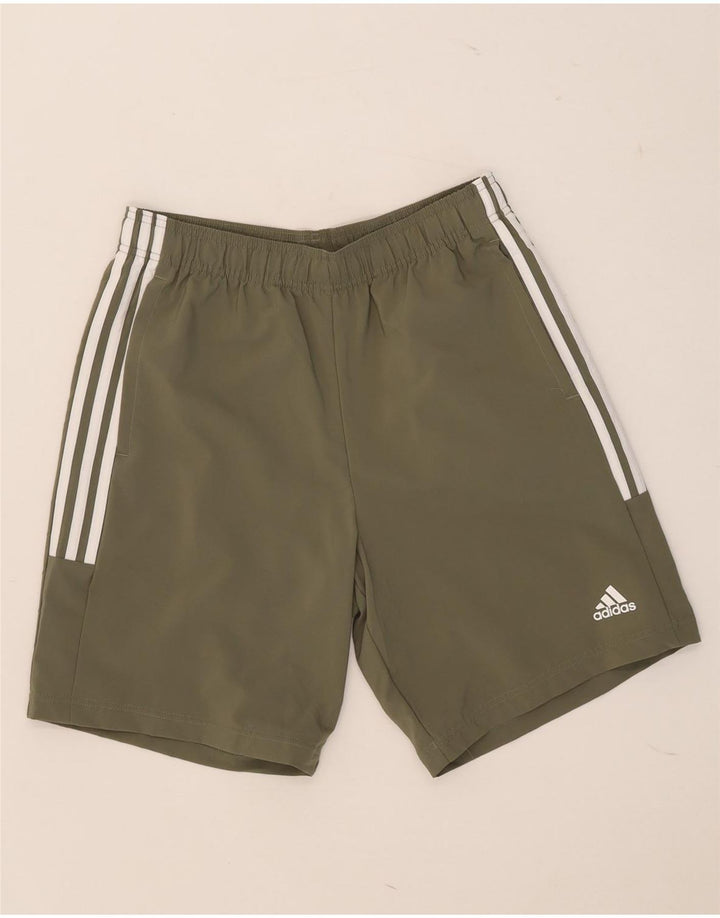 Shorts esportivos masculinos Adidas médio cáqui poliéster