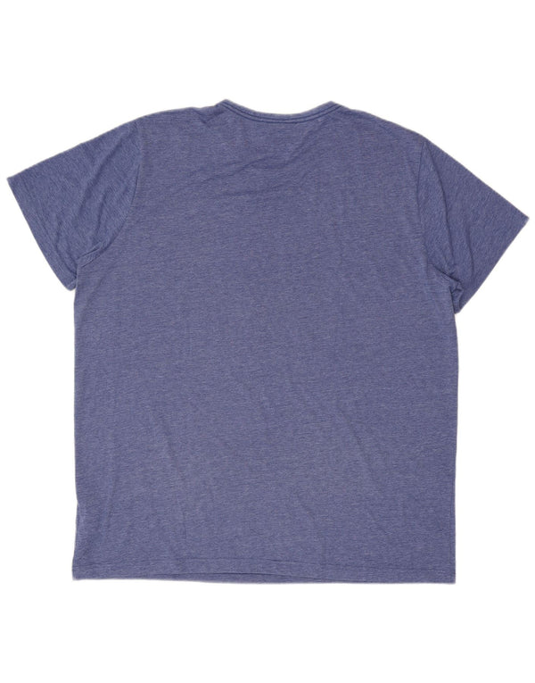 Camiseta masculina gráfica Puma 2XL poliéster manchado azul