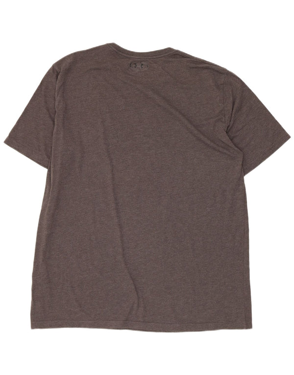 Camiseta gráfica masculina Under Armour Top 2XL algodão cinza
