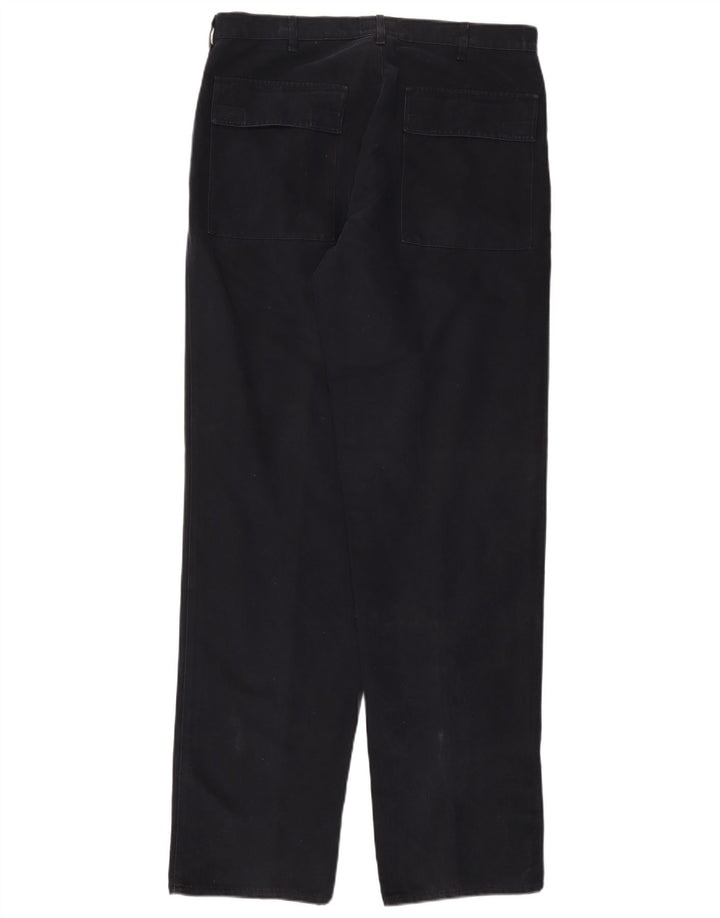 ARMANI Mens Straight Chino Calças EU 52 XL W36 L36 Azul Marinho Algodão