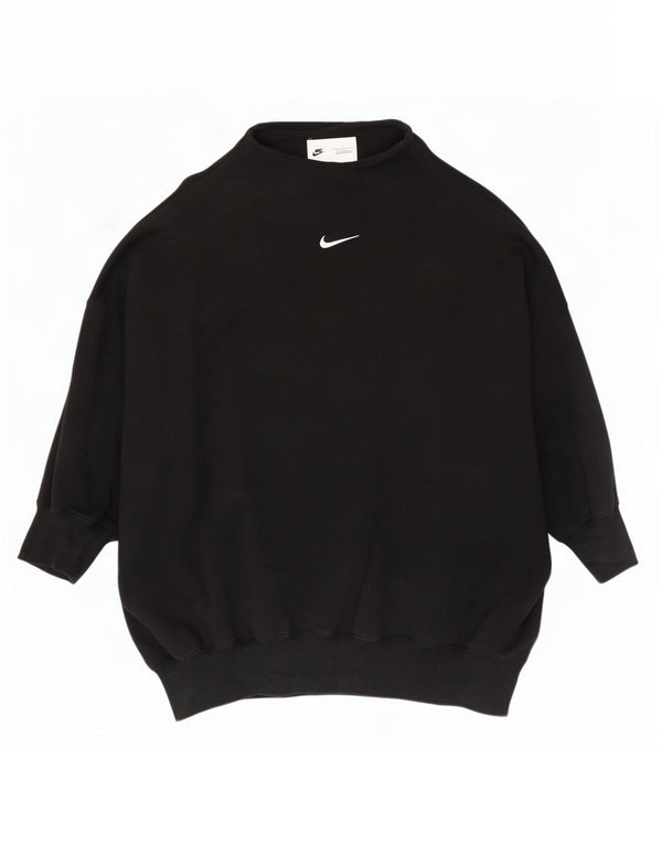 Nike feminino oversized moletom jumper reino unido 16 grande algodão preto
