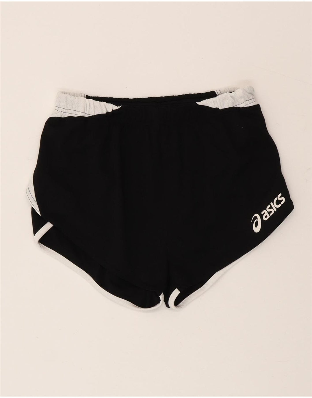 Shorts esportivos femininos Asics UK 12 médio preto colorblock poliéster