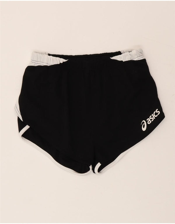 Shorts esportivos femininos Asics UK 12 médio preto colorblock poliéster