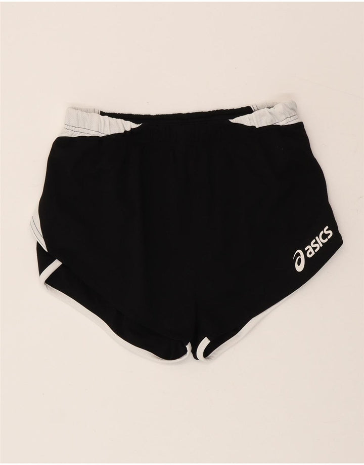 Shorts esportivos femininos Asics UK 12 médio preto colorblock poliéster