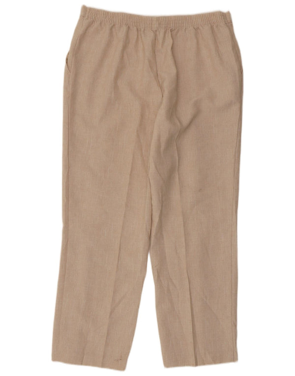 Calça feminina reta casual Marks & Spencer UK 16 grande W32 L26 bege