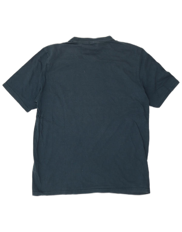 Camiseta masculina Fila Graphic Top médio azul marinho algodão colorblock