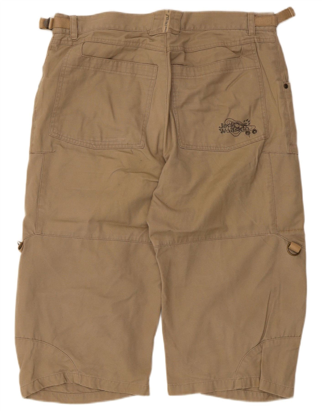 Bermuda cargo masculina Jack Wolfskin W33 grande algodão bege