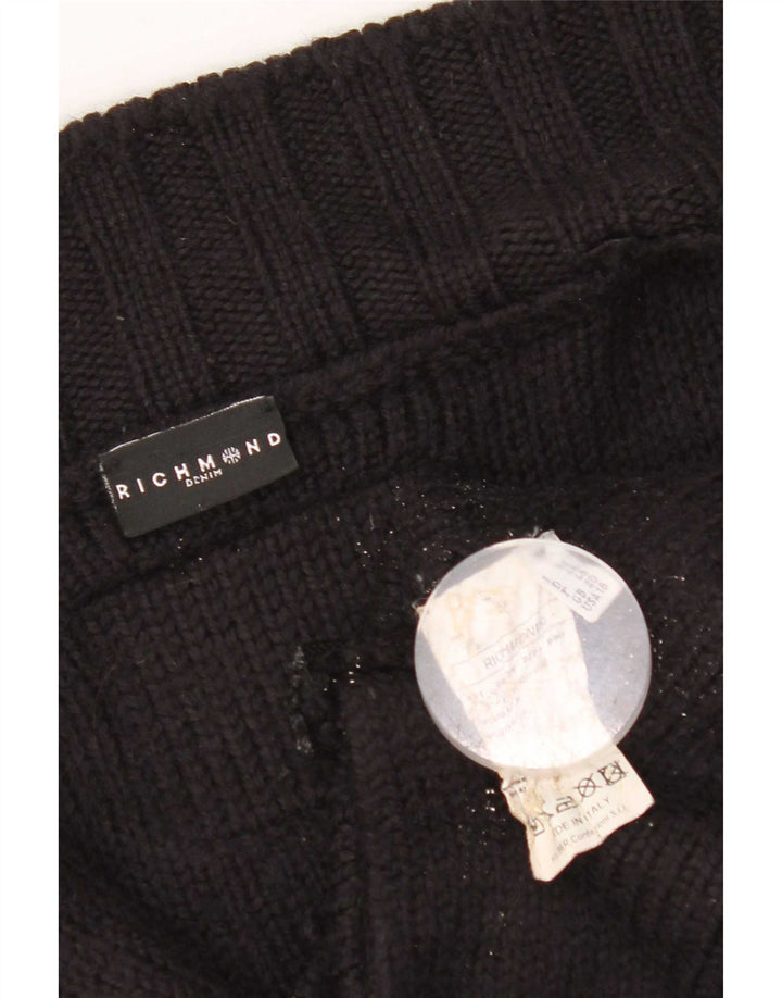 Suéter cardigã feminino Richmond UK 20 2XL lã preta