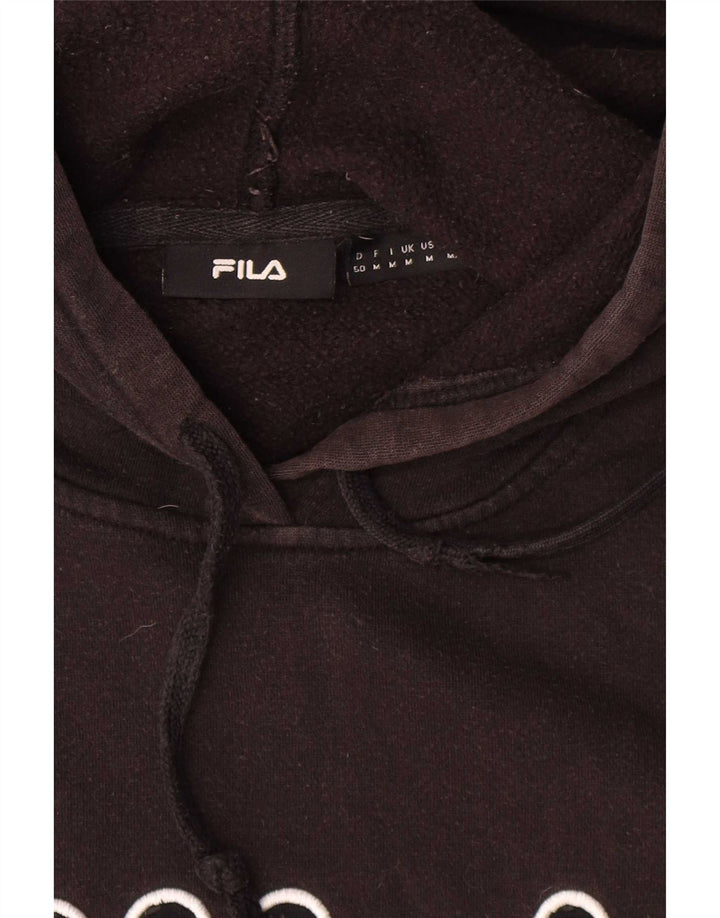 Fila Mens Graphic Hoodie Jumper Médio Algodão Preto