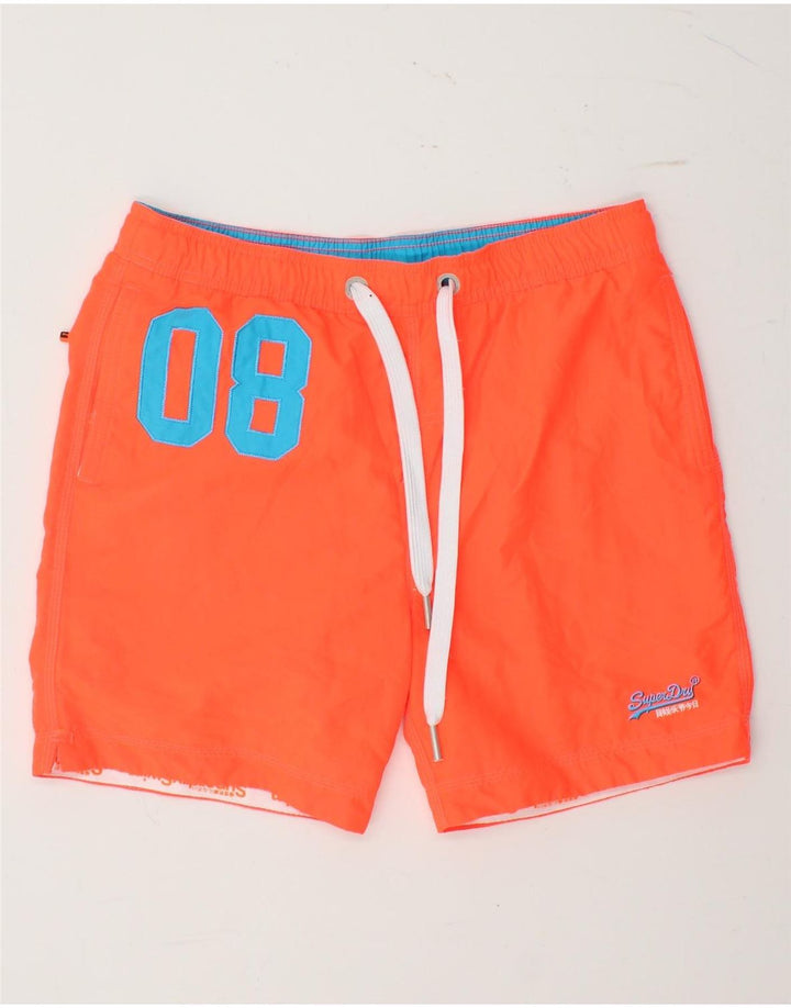 Shorts de natação masculino SUPERDRY gráfico grande laranja poliéster