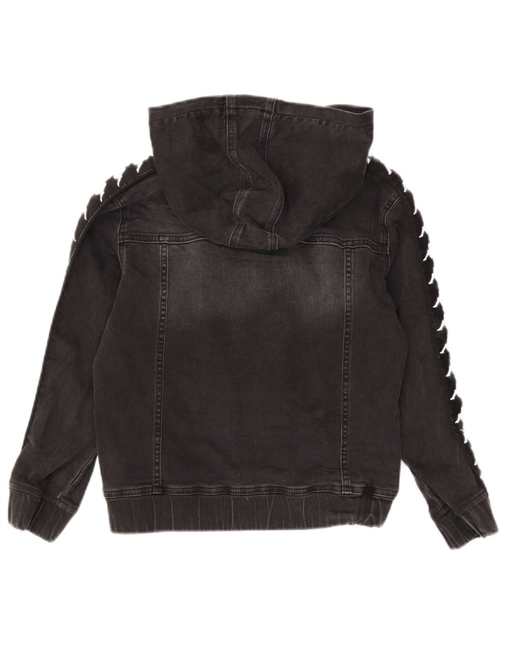 Jaqueta jeans com capuz gráfico Kappa Boys 7-8 anos cinza