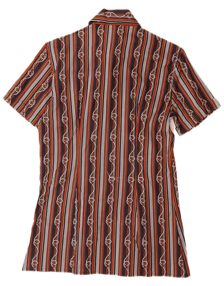 Camisa masculina de manga curta Mass tamanho 15 1/2 39 médio preto listrado