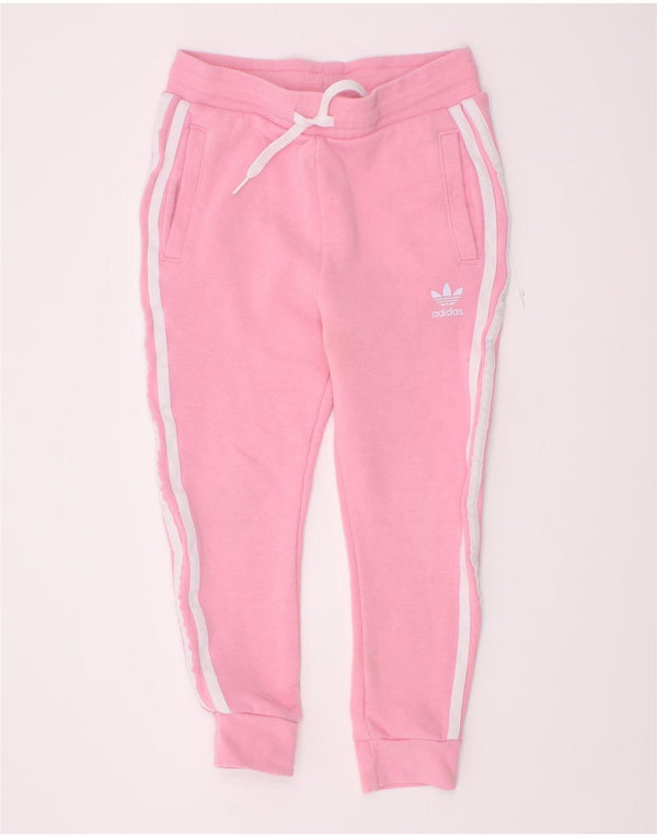 Adidas meninas calças de treino joggers 5-6 anos algodão rosa