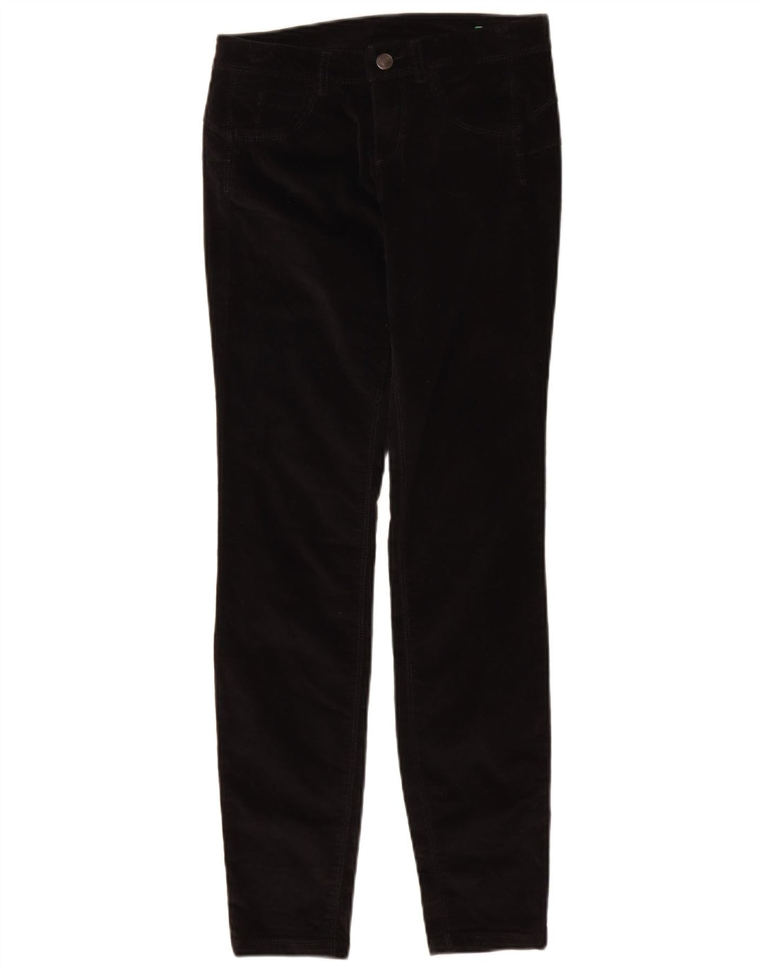 Calça feminina de veludo cotelê BENETTON W26 L29 preta