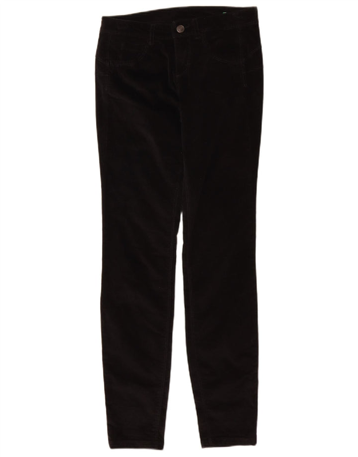 Calça feminina de veludo cotelê BENETTON W26 L29 preta