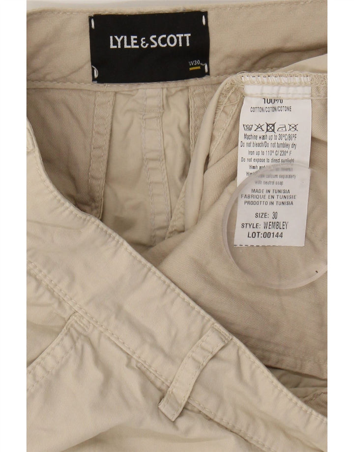 Shorts cargo masculino LYLE & SCOTT W30 algodão bege médio