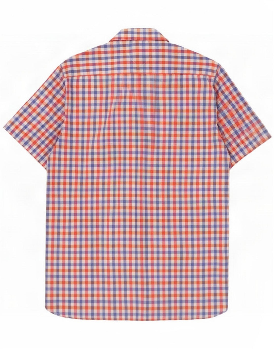 Tommy Hilfiger Camisa masculina de manga curta média xadrez multicolorida