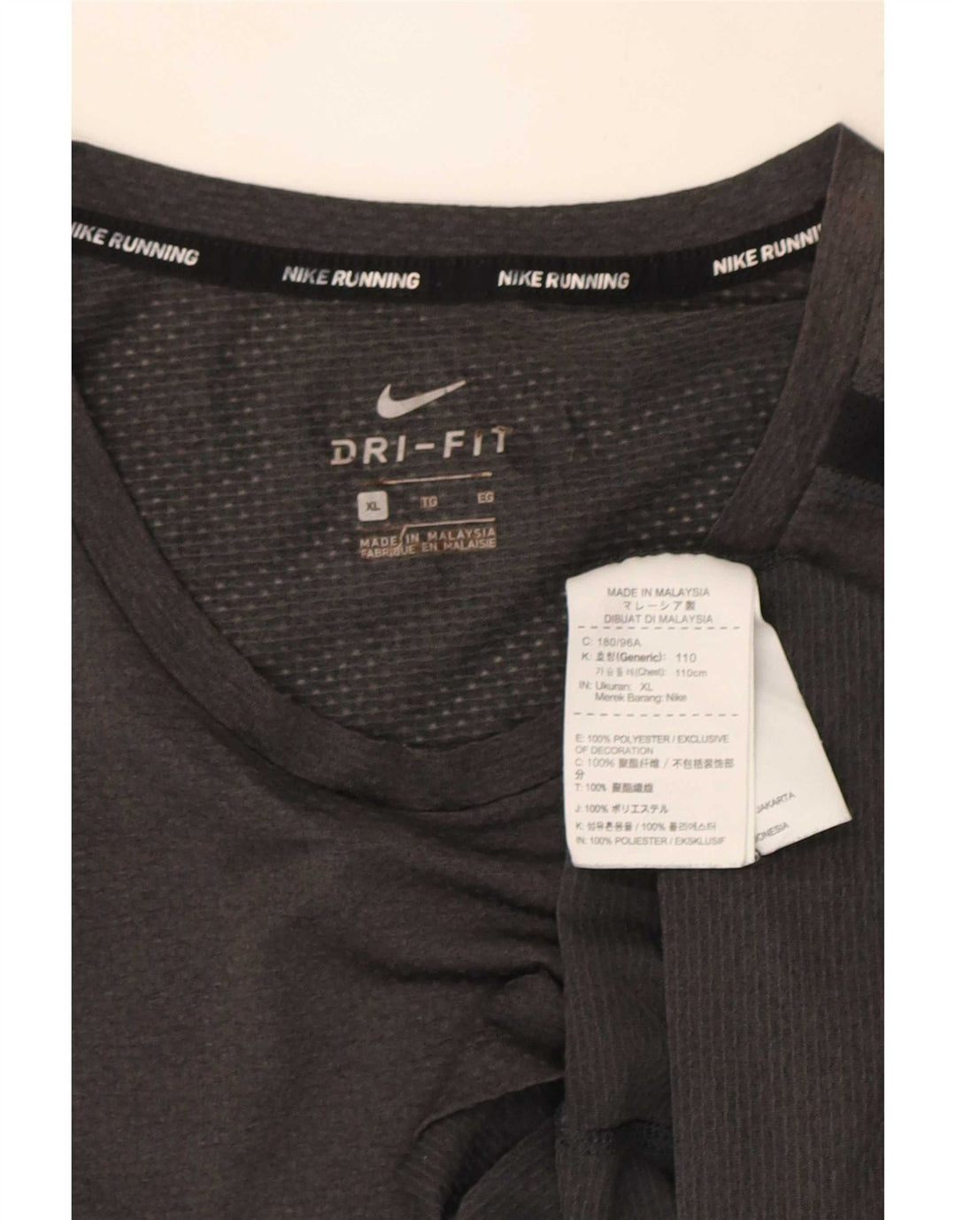 Camiseta masculina Nike Dri Fit Top XL cinza colorblock poliéster