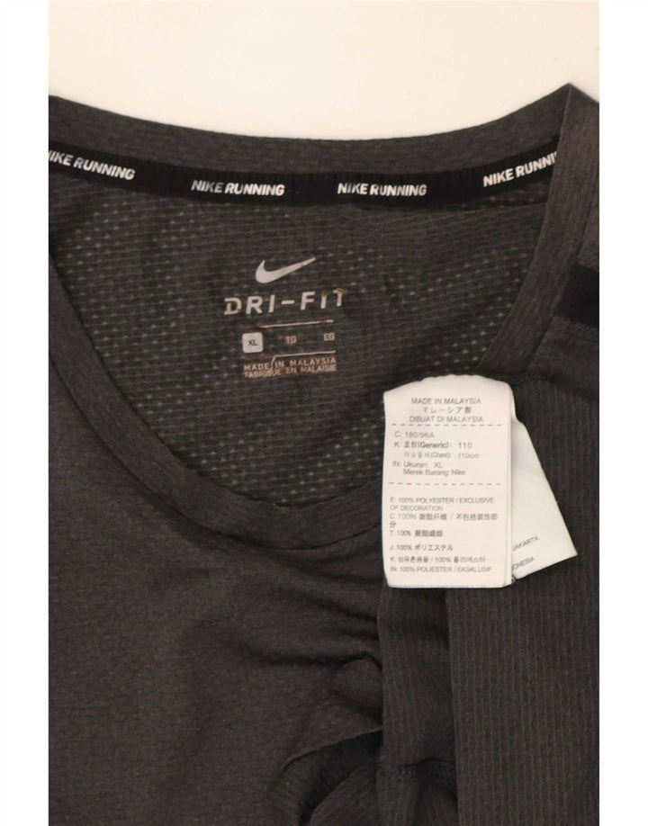 Camiseta masculina Nike Dri Fit Top XL cinza colorblock poliéster