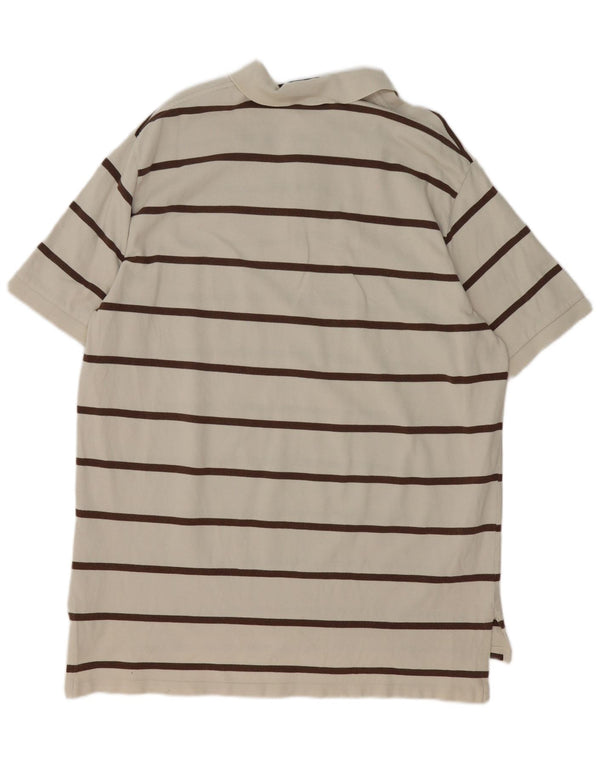 Polo Ralph Lauren Camisa masculina 2XL algodão listrado bege