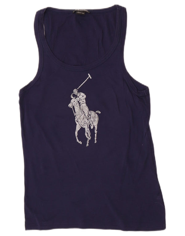 Ralph Lauren Colete gráfico feminino Top 13-14 anos XL azul marinho algodão