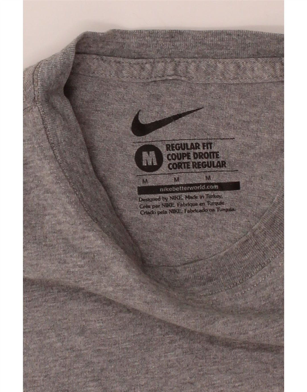 NIKE Mens Regular Fit Graphic T-Shirt Top Medium Grey Cotton Vintage Nike and Second-Hand Nike from Messina Hembry 