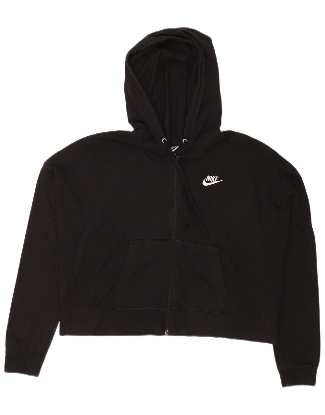 Suéter Nike Feminino Crop Oversized Zip Hoodie UK 14 Médio Preto Poliéster