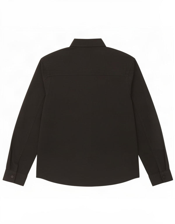 Zara Camisa masculina overshirt pequena preta poliéster