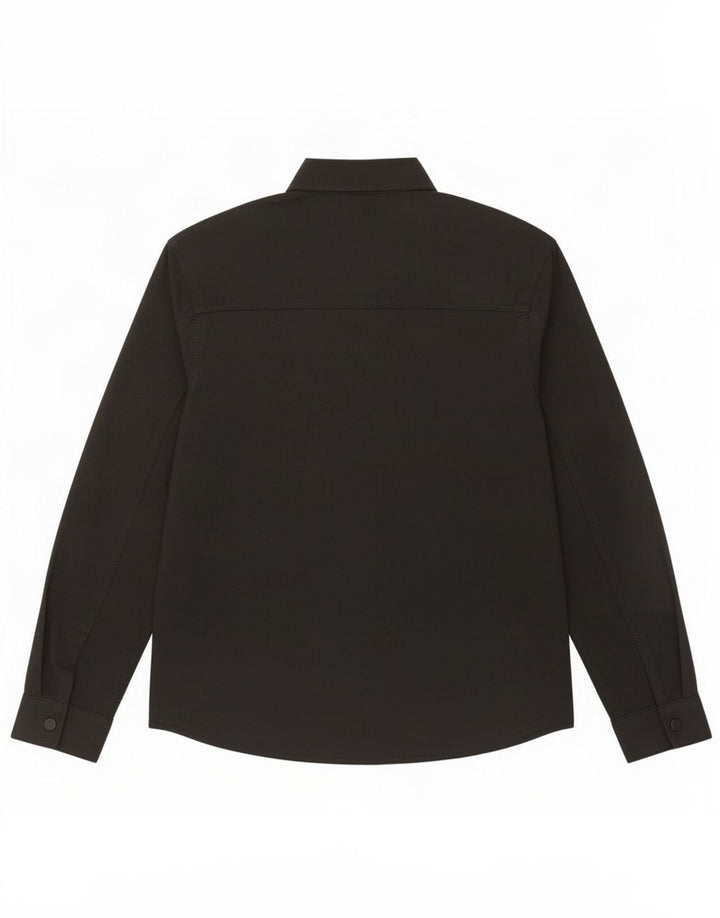 Zara Camisa masculina overshirt pequena preta poliéster