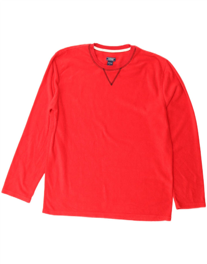 IZOD Mens Fleece Jumper Grande Poliéster Vermelho