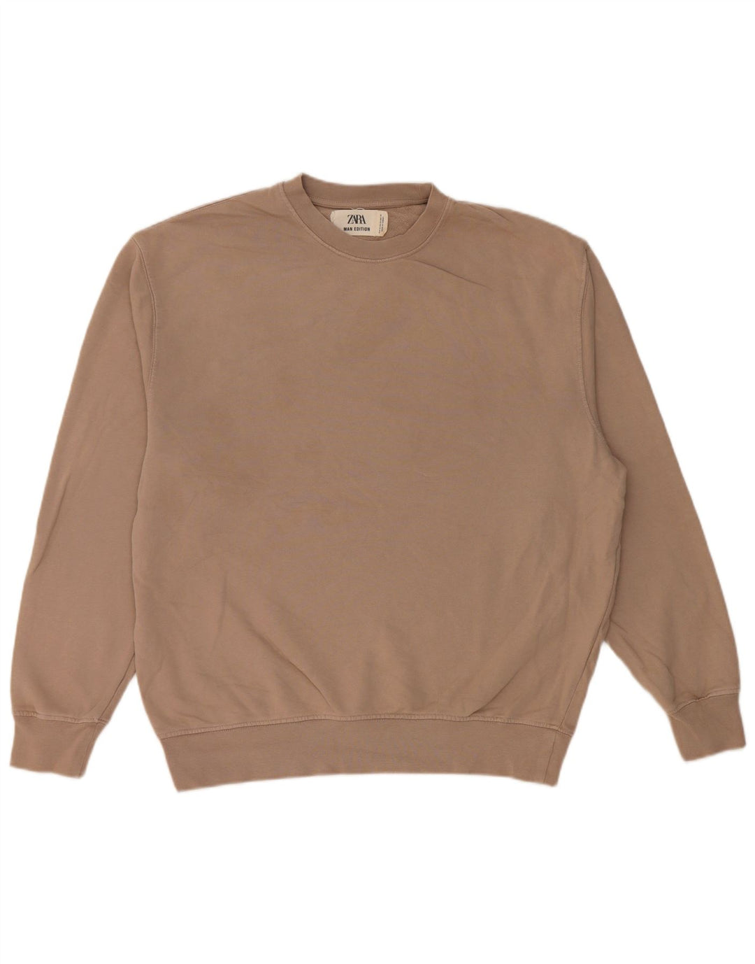 Zara Moletom Masculino Jumper Médio Bege Algodão