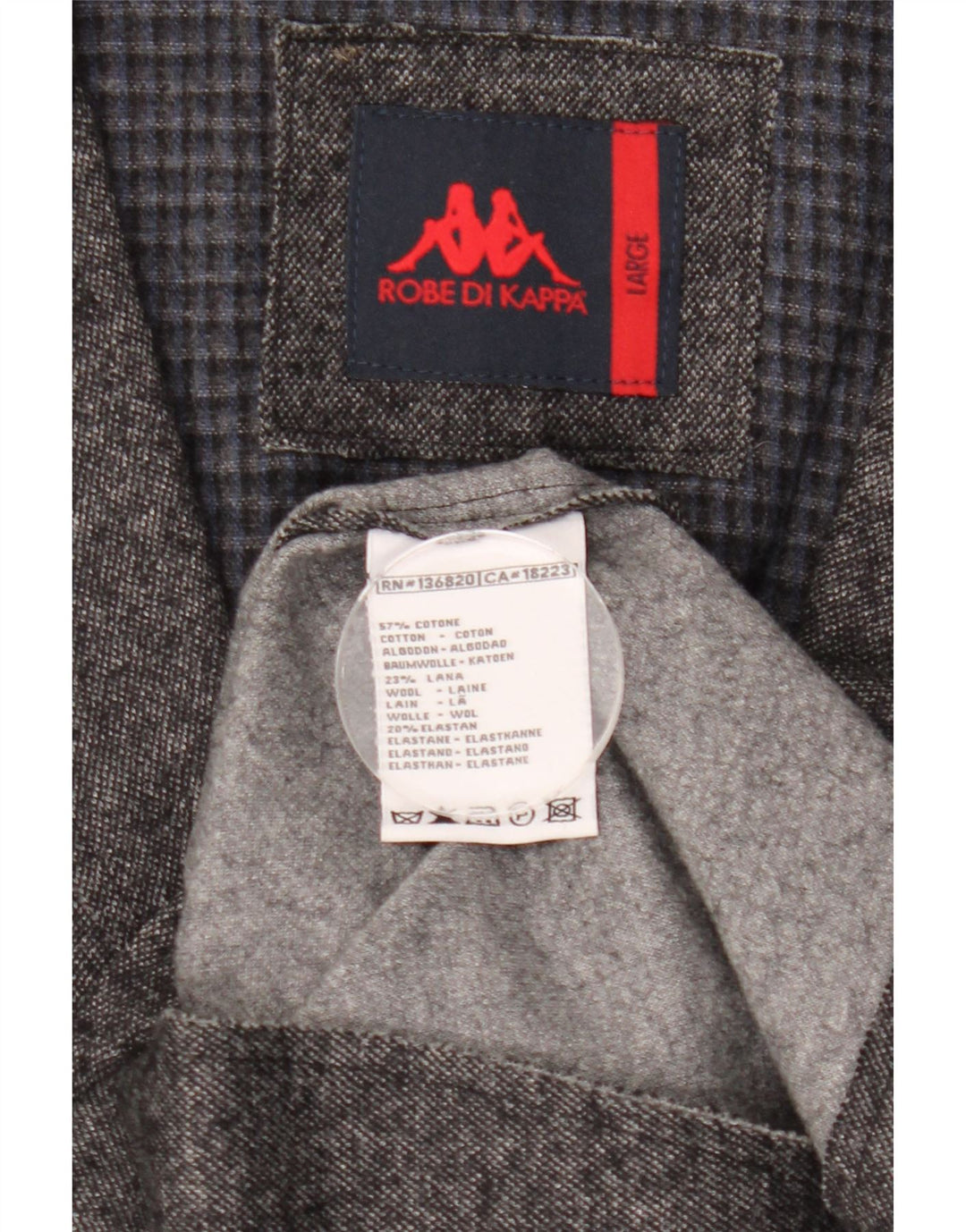 Jaqueta blazer masculina Kappa com 3 botões UK 40 grande algodão cinza