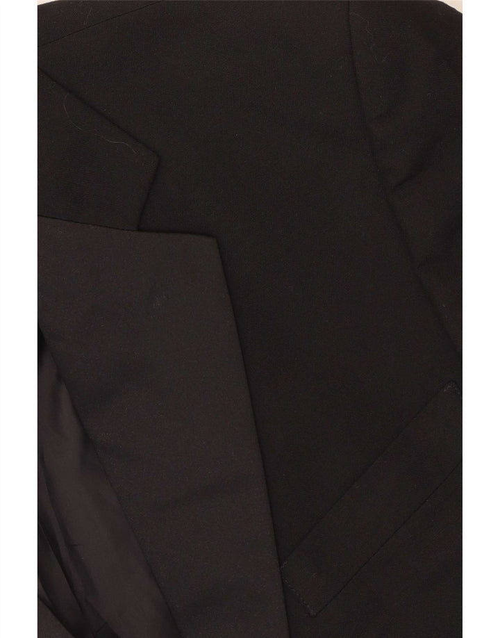 Jaqueta blazer masculina de 2 botões Marks & Spencer Reino Unido 38 poliéster preto médio