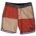 Quiksilver Calções de banho masculinos poliéster colorblock vermelho médio